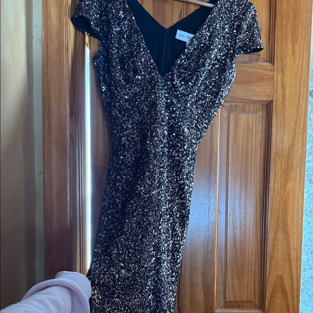 Dress the Label Black and Gold Sequin Mini Dress